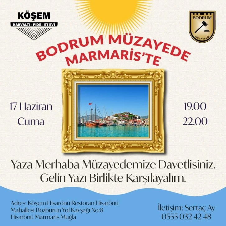 Bodrum Müzayede, "Yaza Merhaba Müzayedesi" düzenliyor
