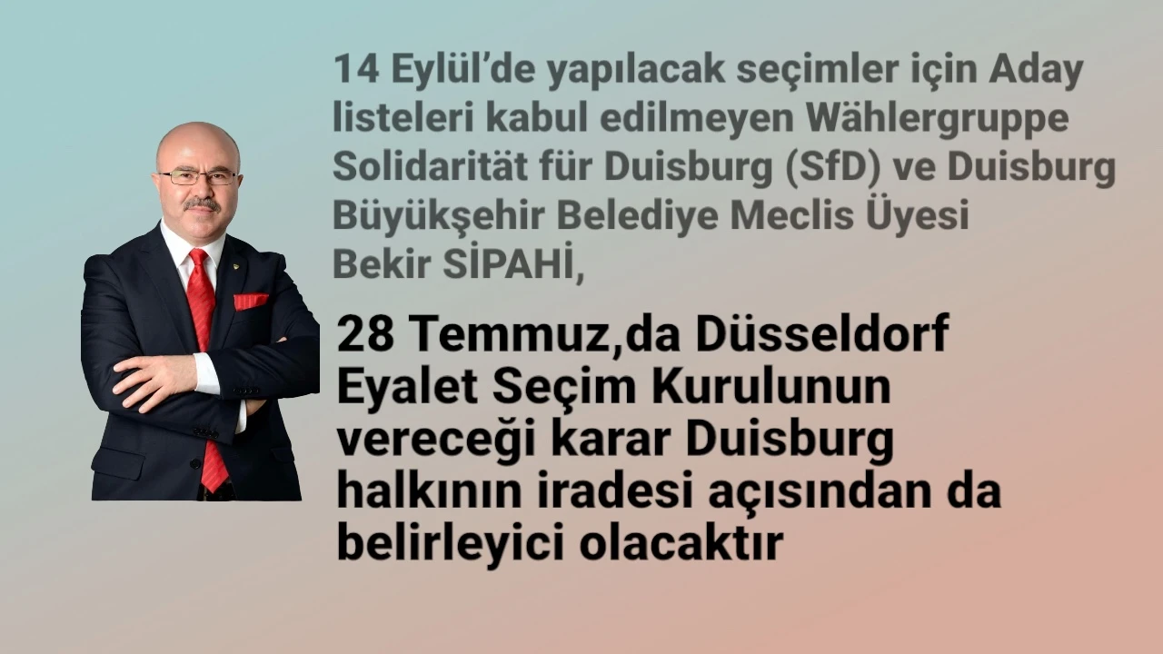Bekir SIPAHI: Tüm hukuki haklarımızı sonuna kadar kullanacağız.