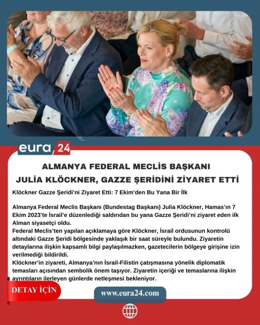 Almanya Meclis Başkanı Kl&ouml;ckner Gazze Şeridi&rsquo;ni Ziyaret Etti