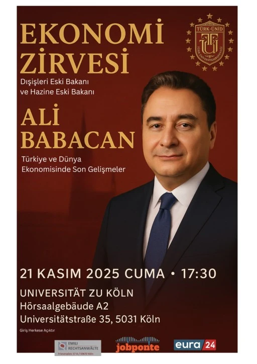 Dışişleri ve Hazine Eski Bakanı Ali BABACAN Türk ÜniD’in Konuğu Olarak Köln’e Geliyor 