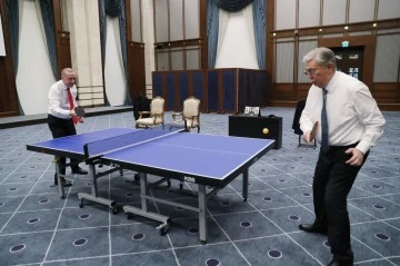 Erdoğan, Tokayev ile masa tenisi oynadı 