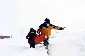 Sağlık ekipleri, 2 metreyi bulan karlı yolları aşıp köylere ulaşıyor
