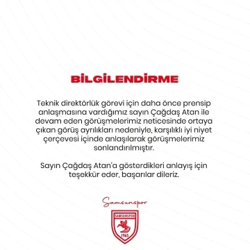 Samsunspor, Çağdaş Atan ile anlaşamadı
