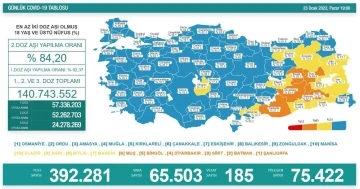 Son 24 saatte korona virüsten 185 kişi hayatını kaybetti
